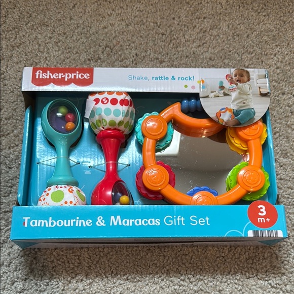 FISHER-PRICE Tambourine & Maracas Gift Set That Offers Shakin’, Rattlin’ and clackin’ Fun!